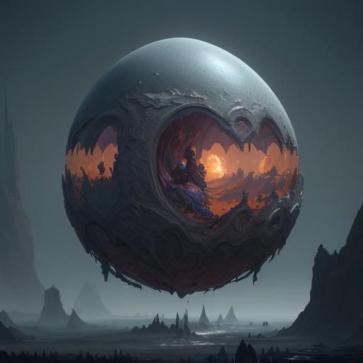 Detailed Matte Painting of a Human Egg