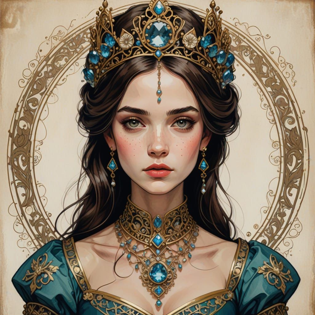 Surreal Princess in Baroque Style