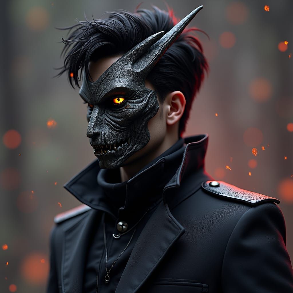 Gothic Fantasy Academy Student in Mask