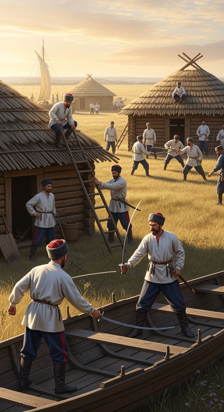 Cossacks Working at the Sich in Morning Light