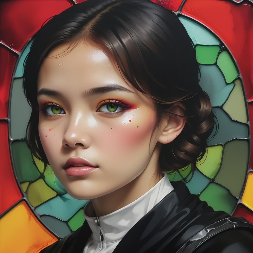 Colorful Stained Glass Graffiti Art in Ultra Quality