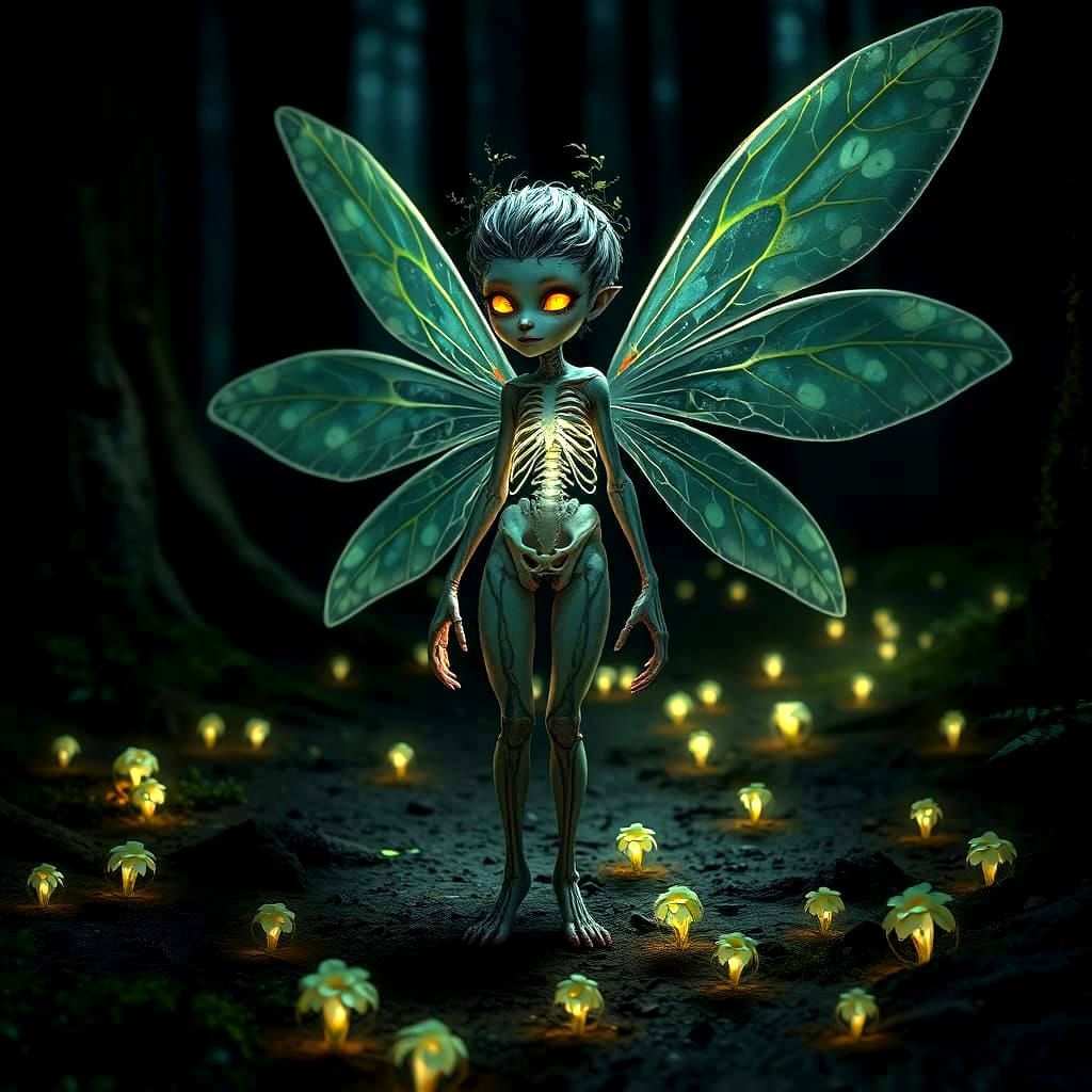 Fairy in a dark forest