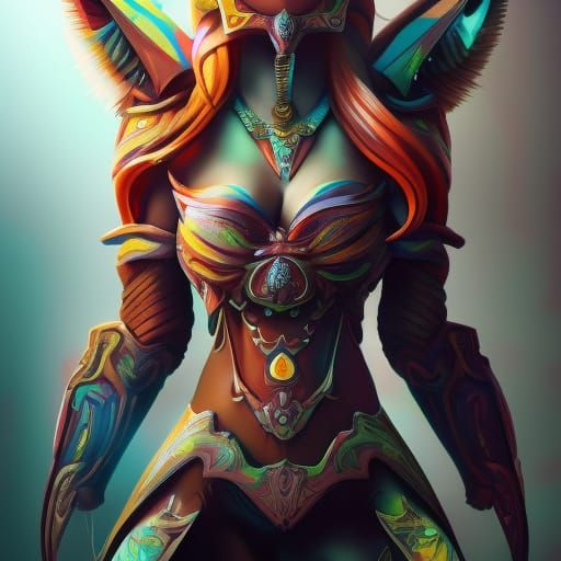 Art Deco Armor in Hyperrealistic 3D Style