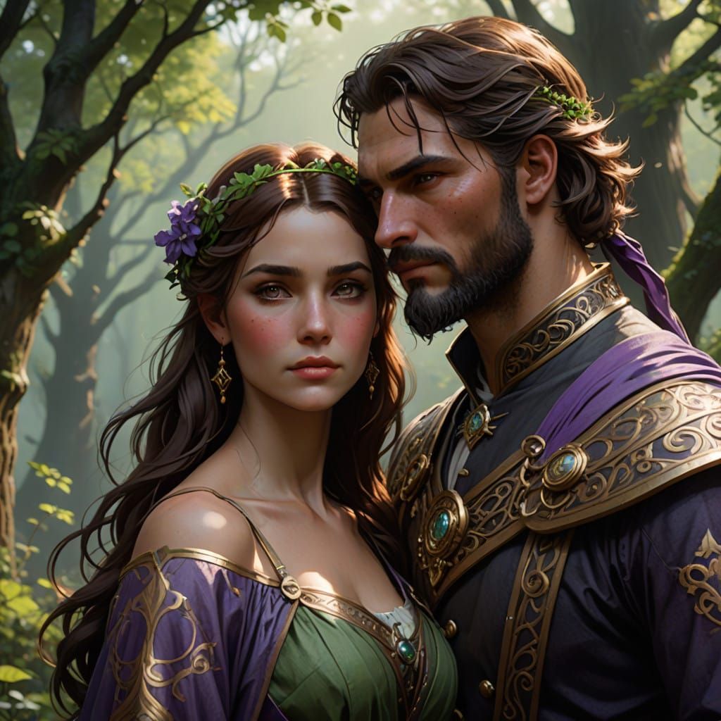 Ethereal Celtic Lovers in Mystical Ambiance