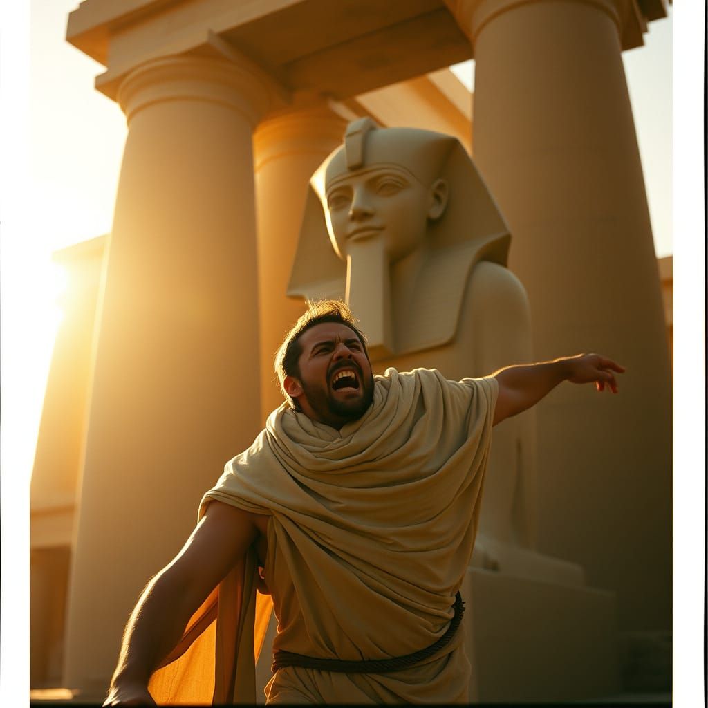 Ancient Egyptian Man Tries to Destroy a Colossal Statue of P...