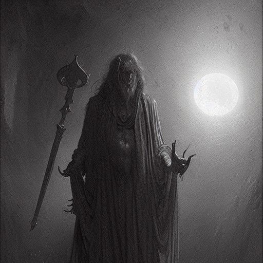 Hades in a Dark Horror Illustration