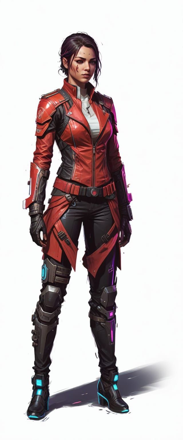 Cyberpunk Goddess Emerges from Rainy Night Shadows