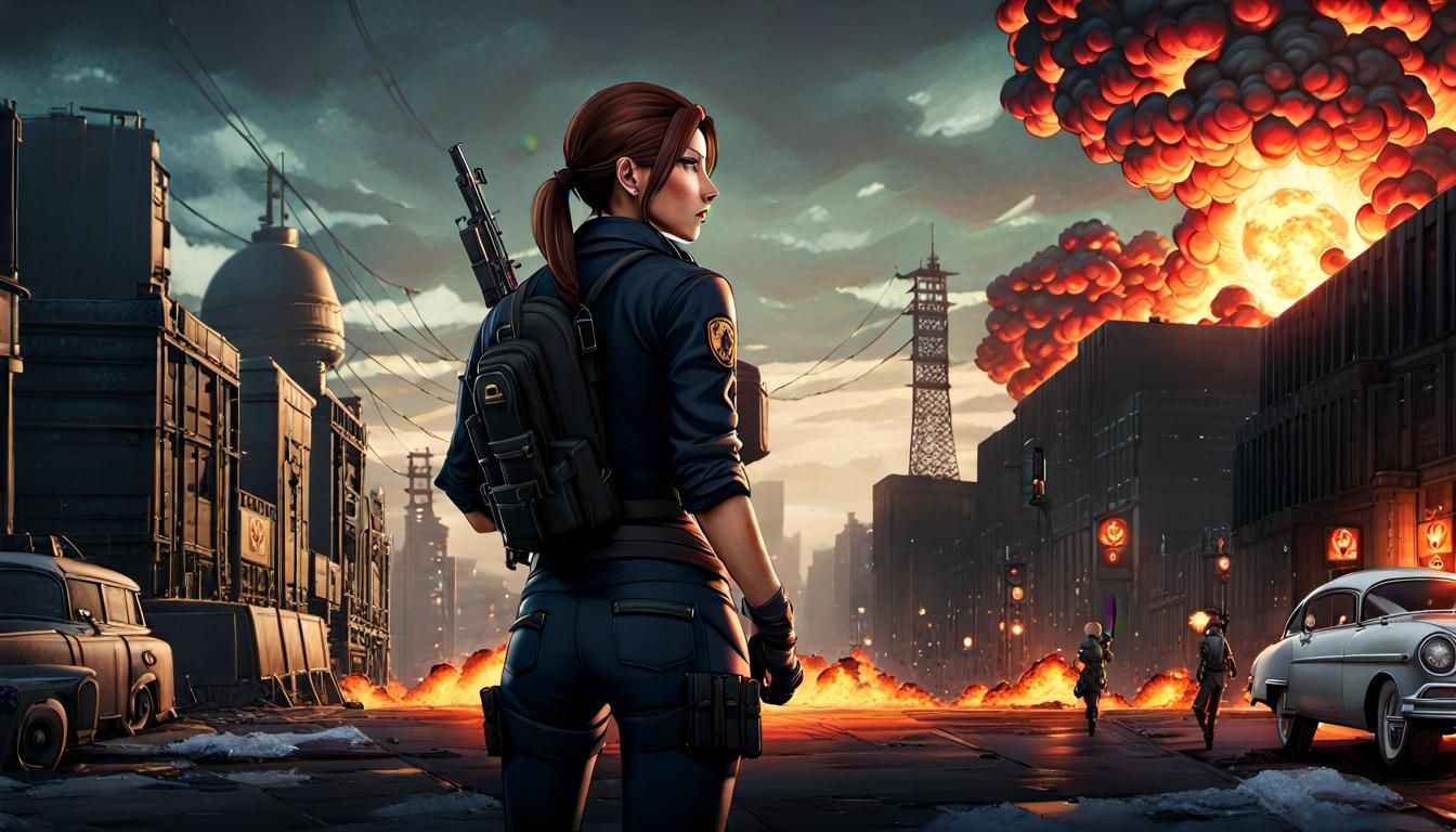 Zombie Apocalypse in Raccoon City: 3D Anime Art