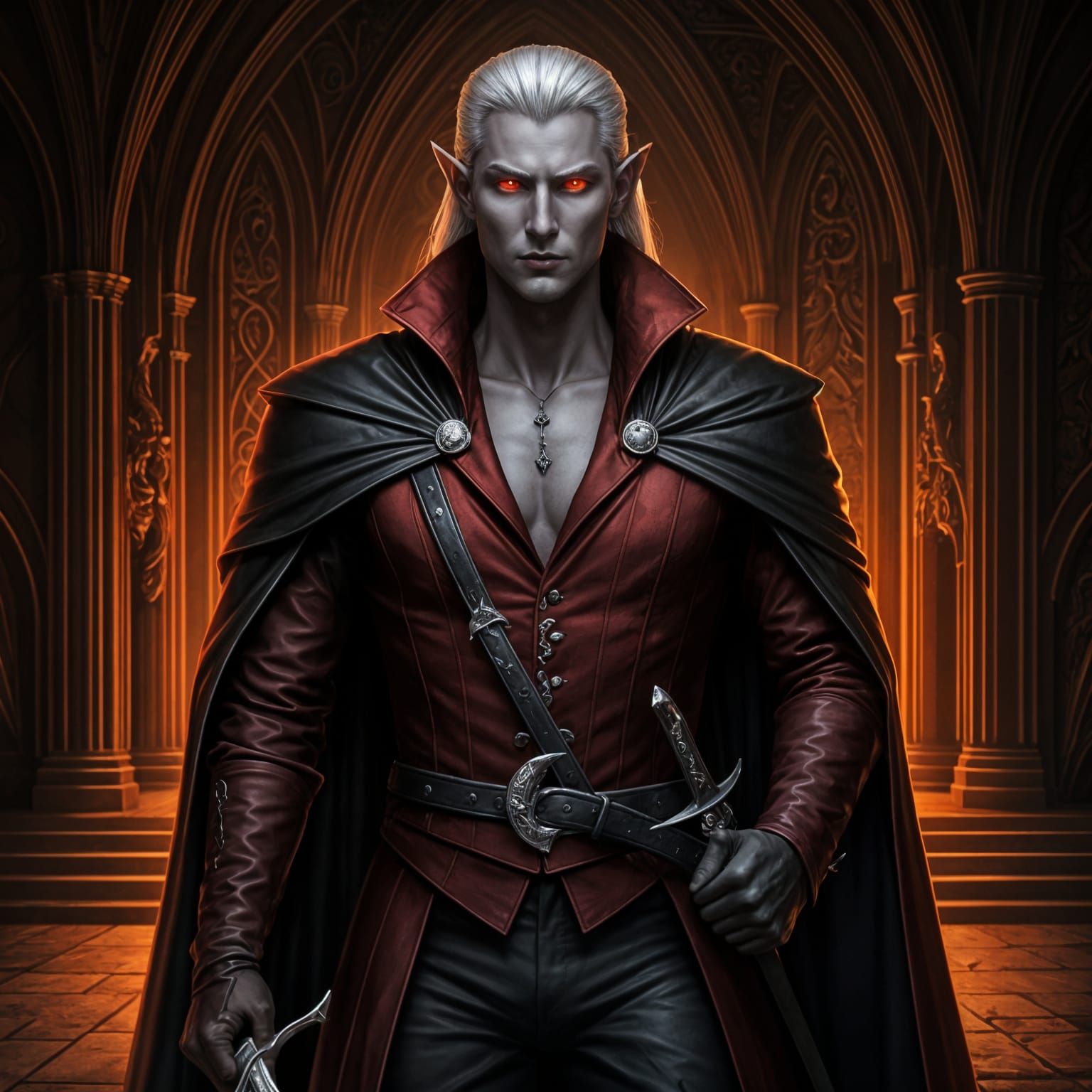 Drow Nobleman in Velvet with Rapier