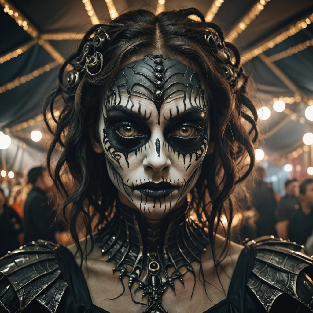 Eerie Carnival Contortionist in Surrealist Style