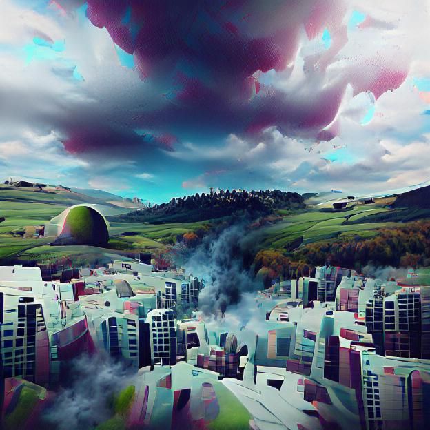 Paranoid Android in 3D Matte Painting