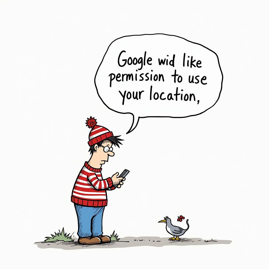 Humorous Cartoon: Waldo's Location Troubles