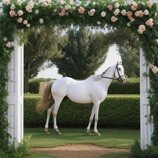 Equestrian Scene: Three Women with Curly Hair