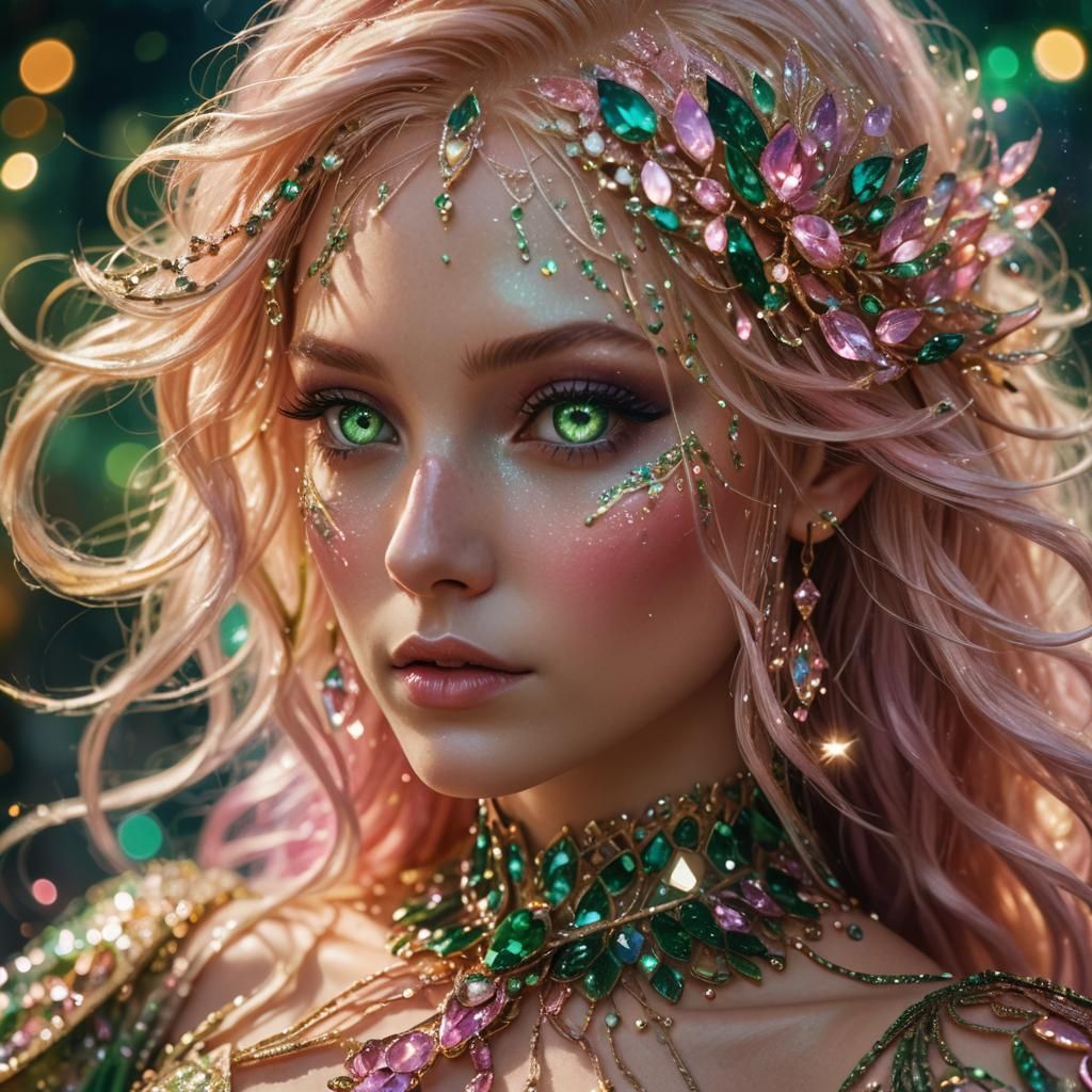 Magical Woman with Crystals: Fantasy Concept Art