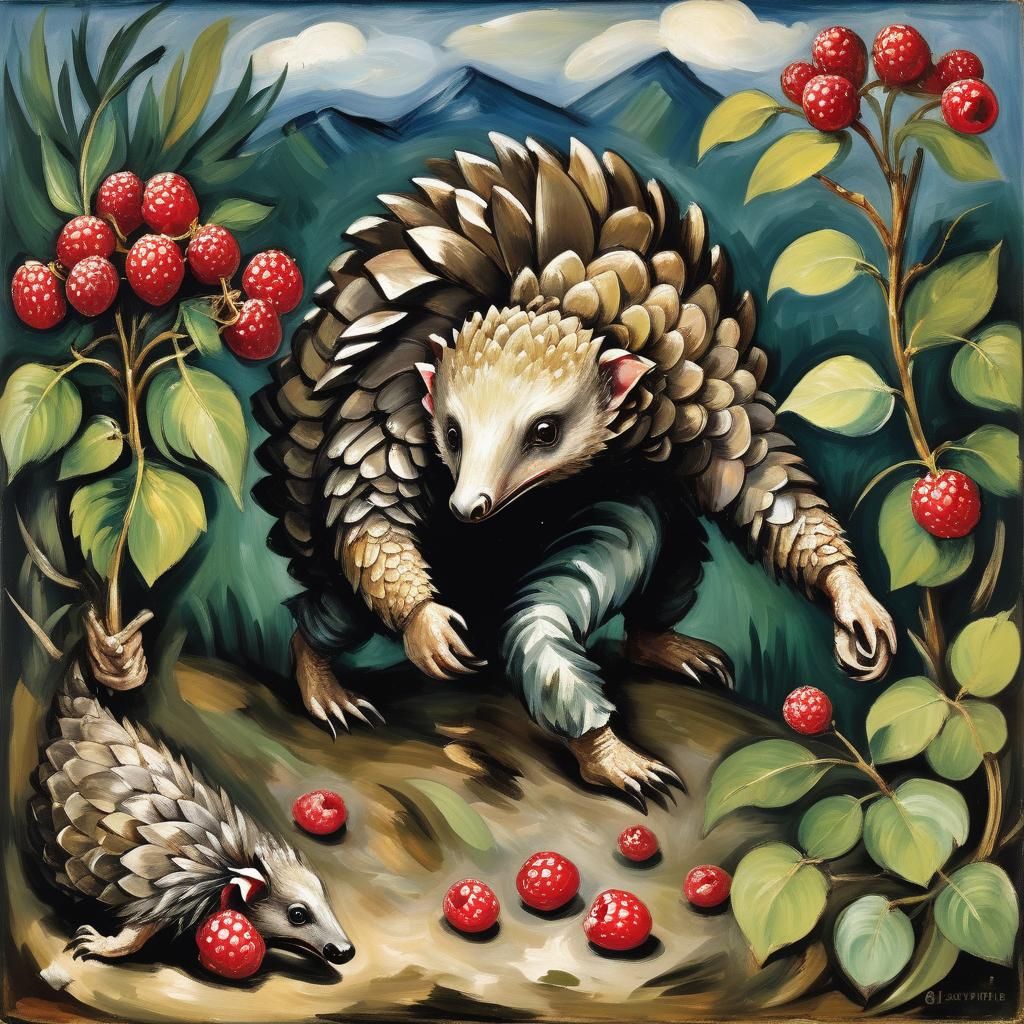 Pangolin Gardener: Surreal Art Style