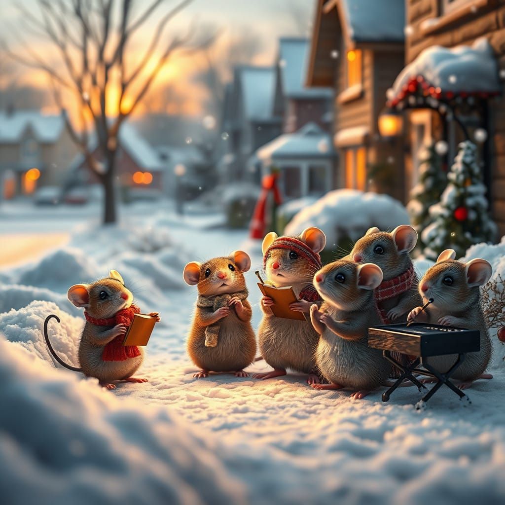 Magical Winter Wonderland Scene in Hyperrealistic Art Style