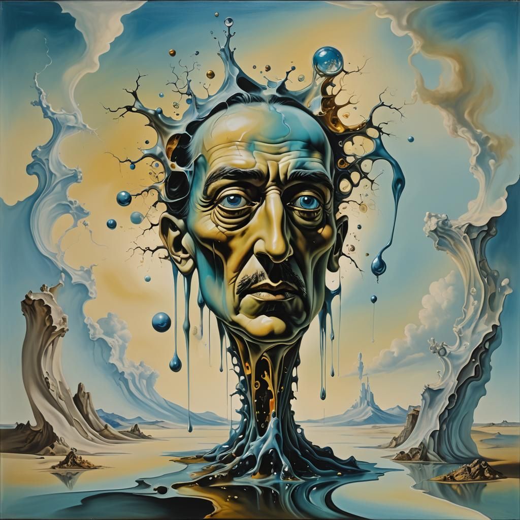 Surreal Melting Landscape in Dali Style