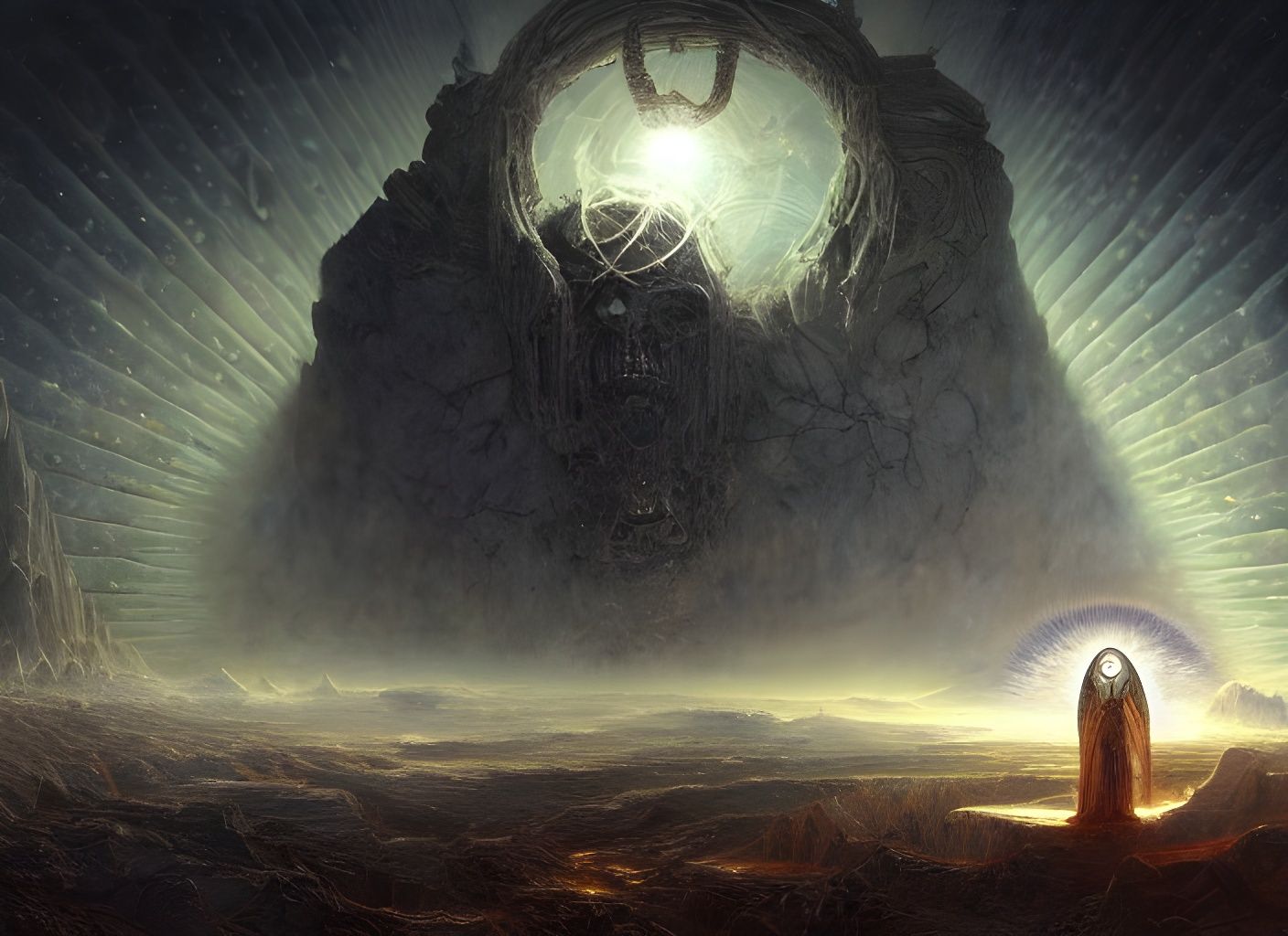 Cosmic Sacred Geometry Invasion: Airbrush Sci-Fi Art