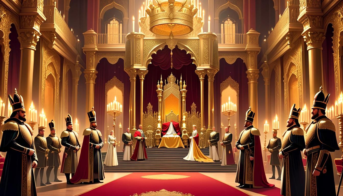 Lavish Royal Court in Gentle Candlelight