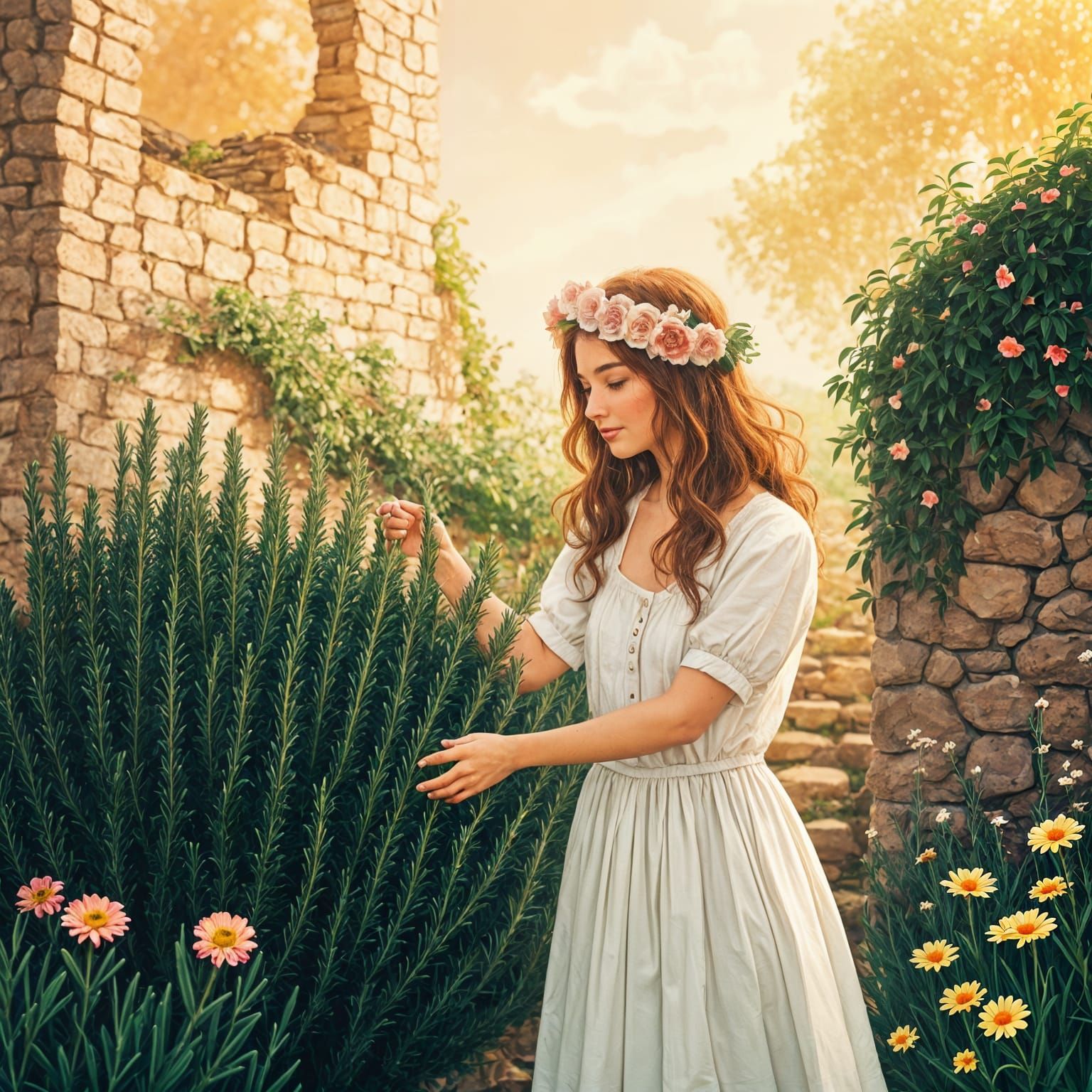 Rosemary Garden: Where Love Grows, Digital Art