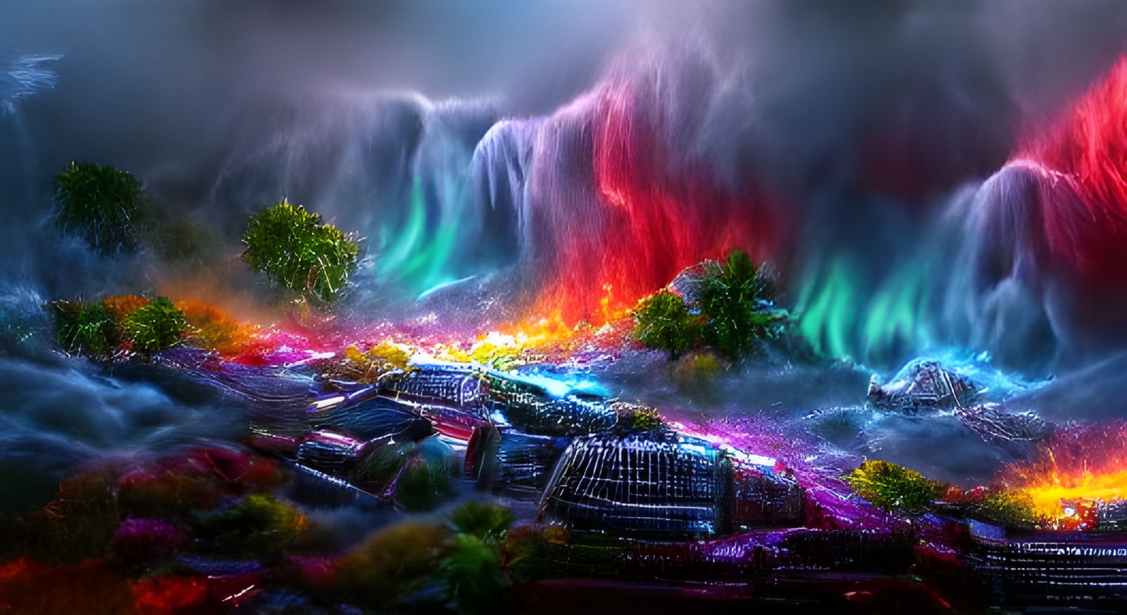 Hyperrealistic Psychedelic Lights and Colors Overflowing