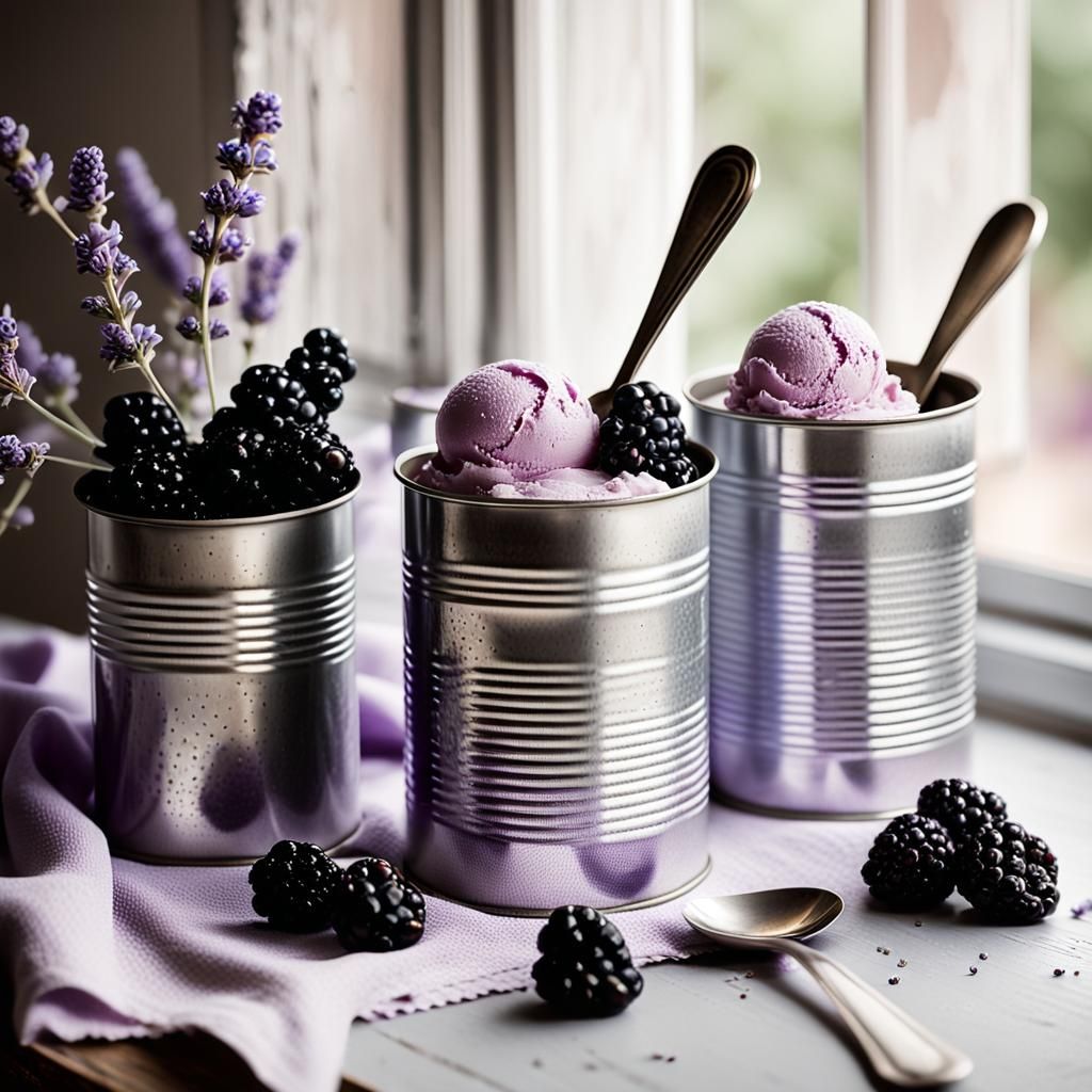 Blackberry Lavender Chevre Ice Cream