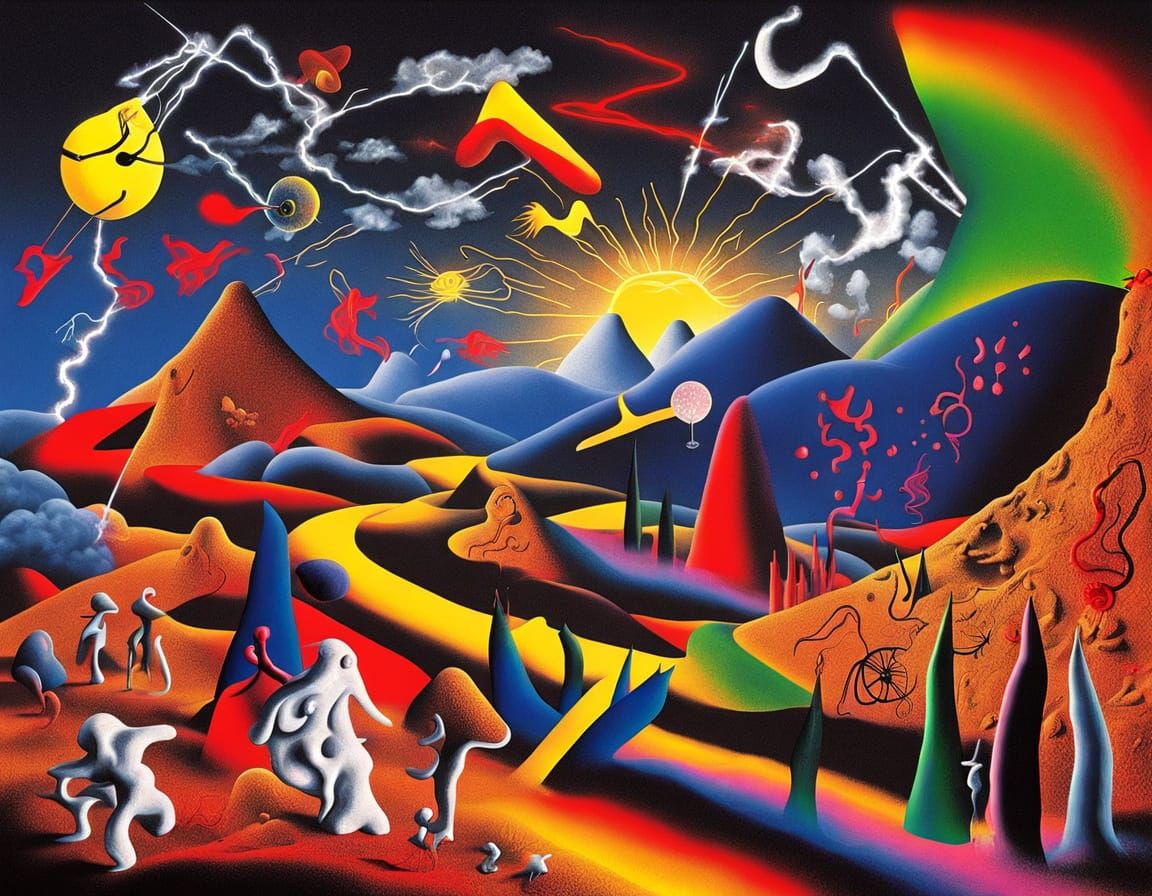 luminobabel 3D sculptural suprareal standalone graffito ghostly exploding by textile photographer "Joan Miró, Rufino Ta...