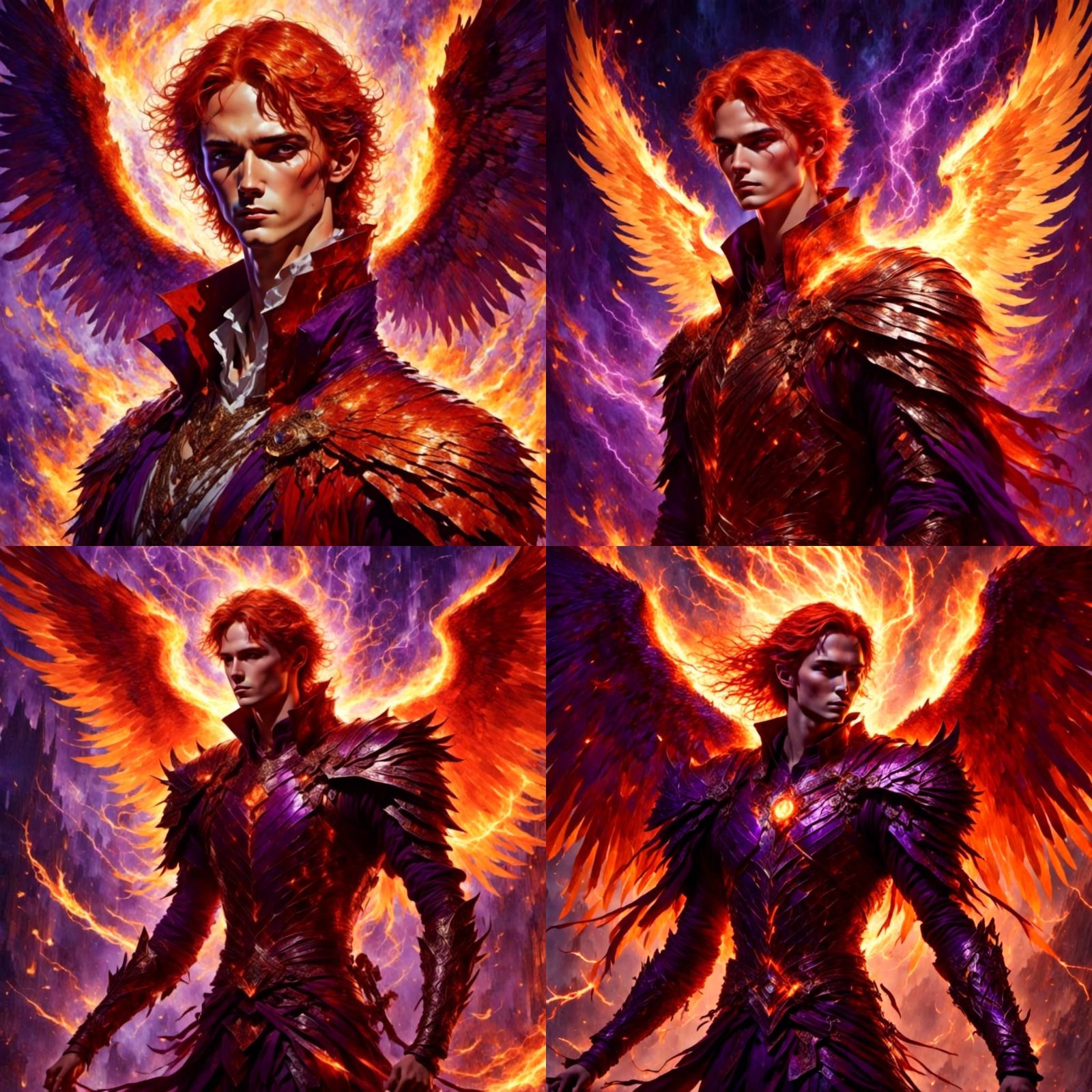 Armored Elf Angel in Hellish Firestorm