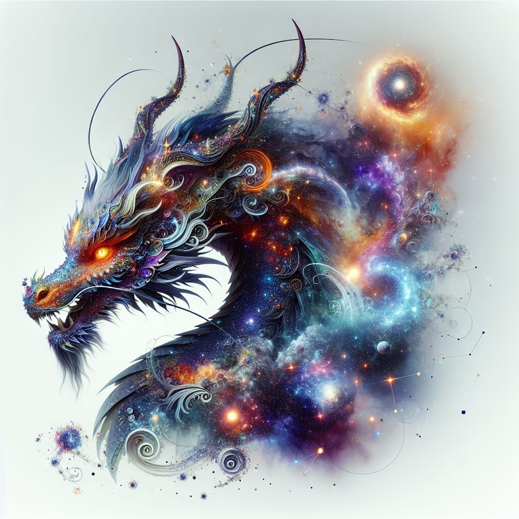 Celestial Dragon Head in 3D Visual Rendering