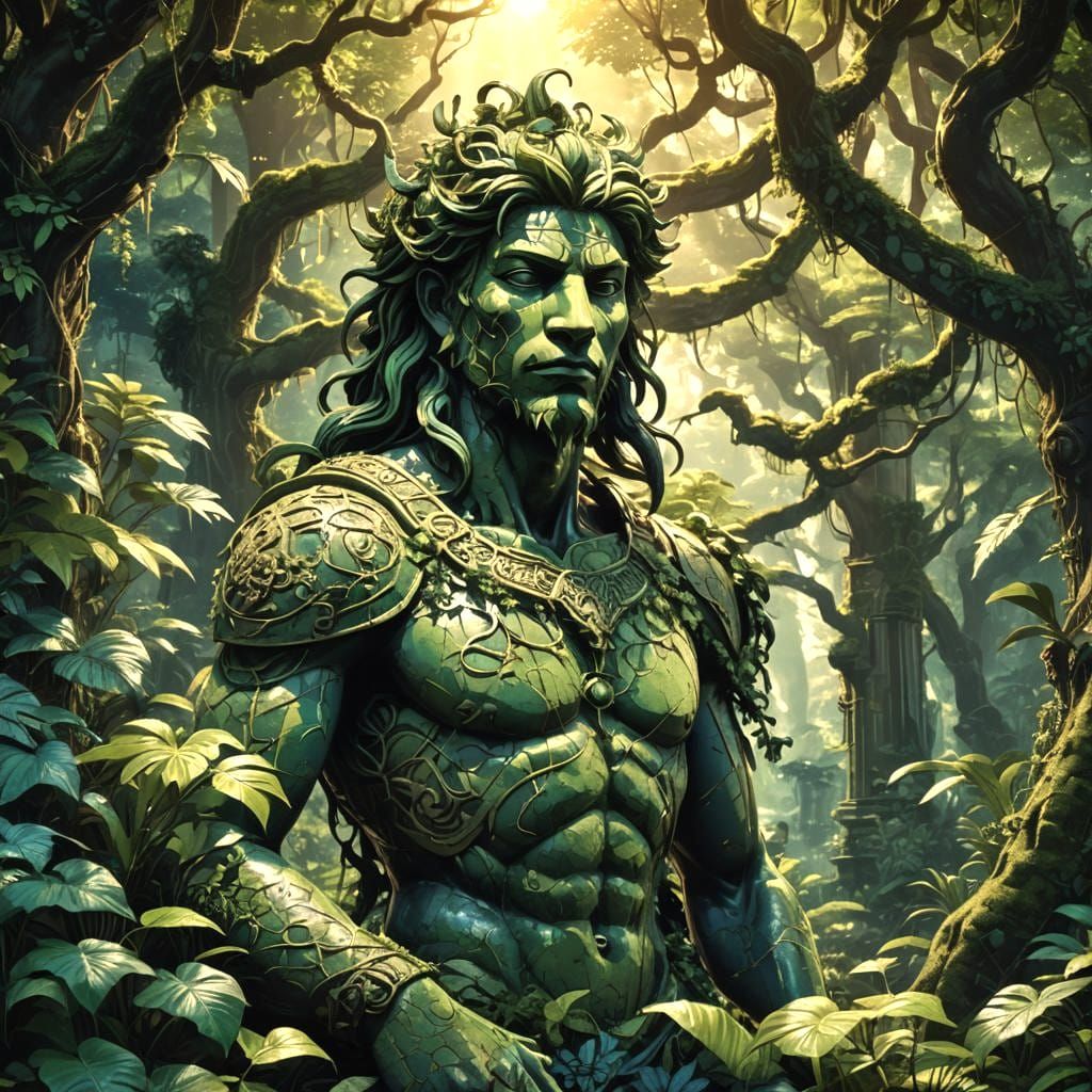 Ancient Sculpture Revealed in Lush Jungle Clearing