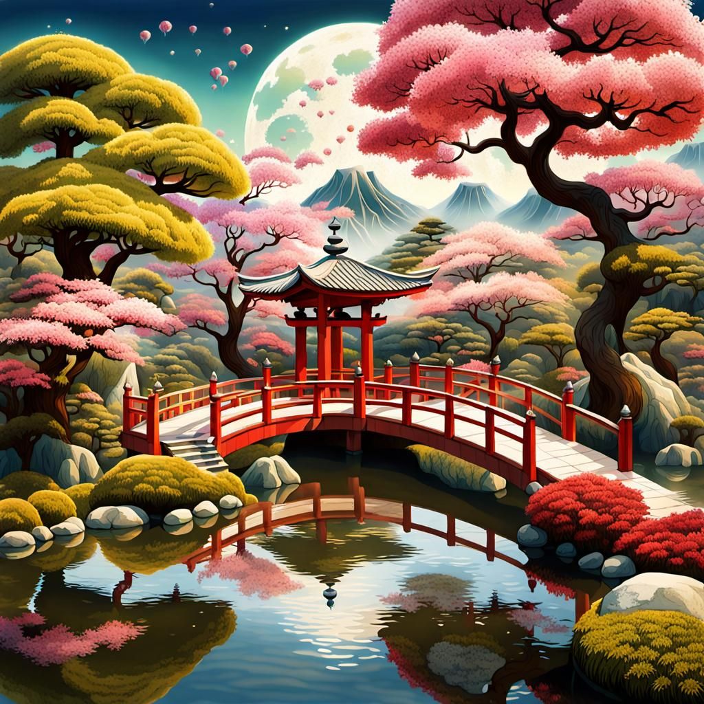 Magical Japanese Garden Dreamscape
