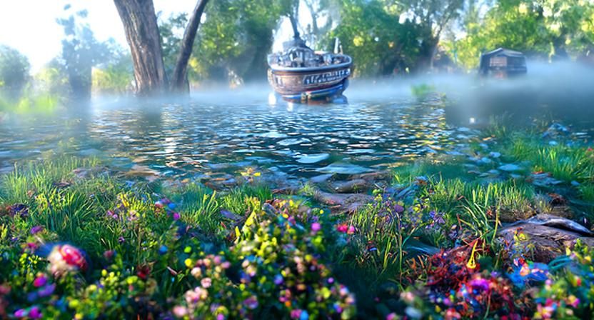 Ethereal Fantasy Scene in Thomas Kinkade Style