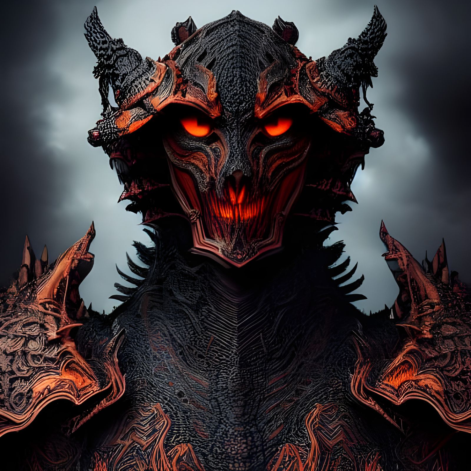 Dark Lord in Lava Armor: Hyperrealistic Digital Art