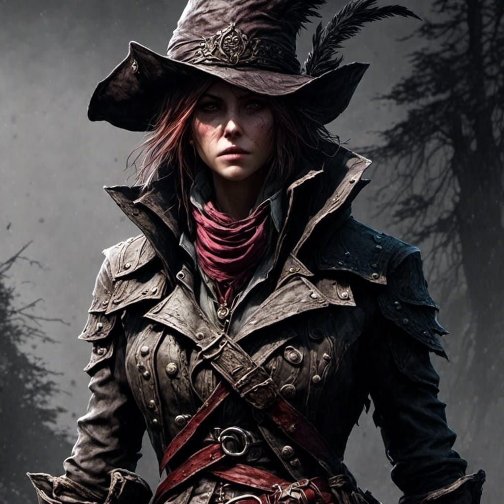 Powerful Female Assassin in HDR Style