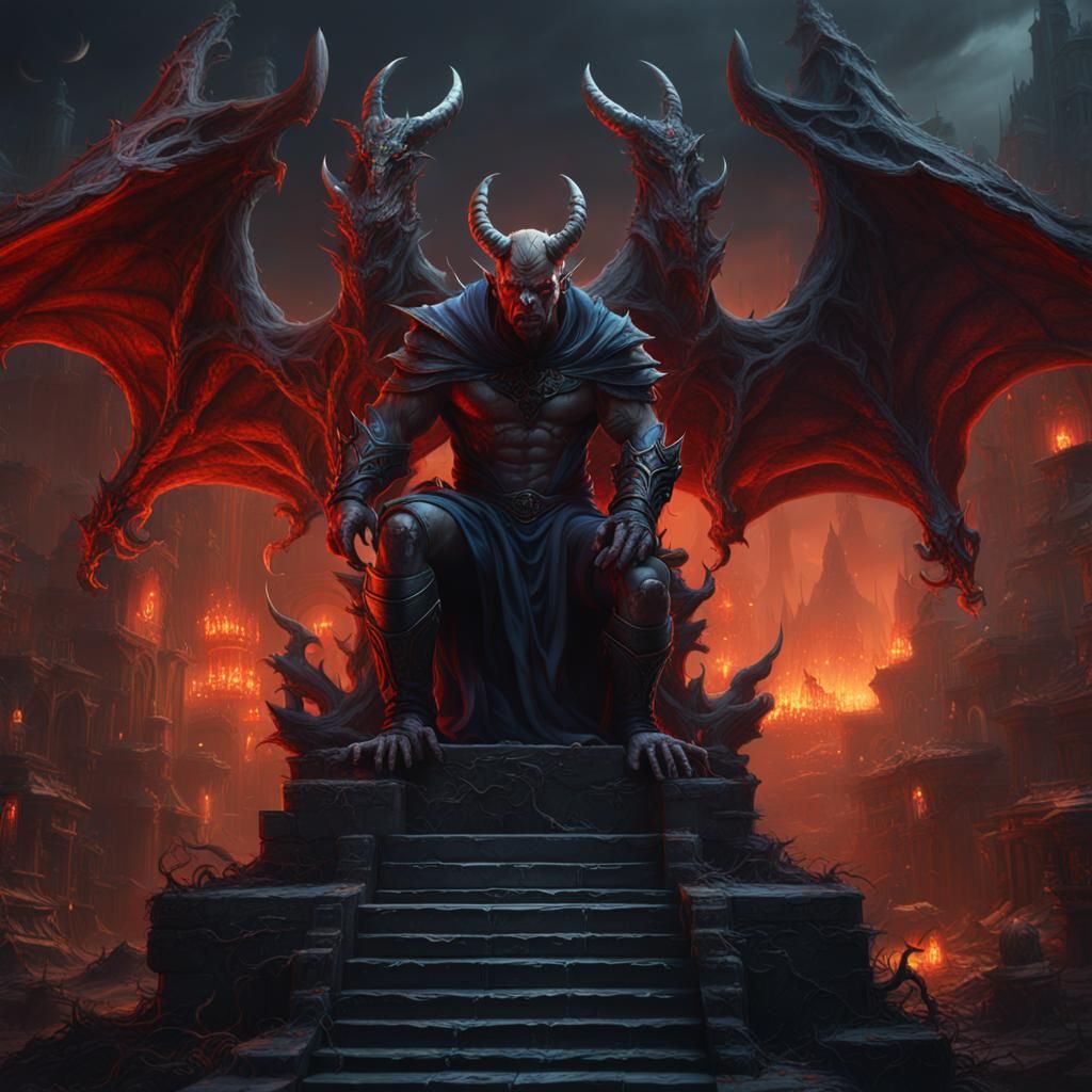 Detailed Devil Matte Painting in Deep Color