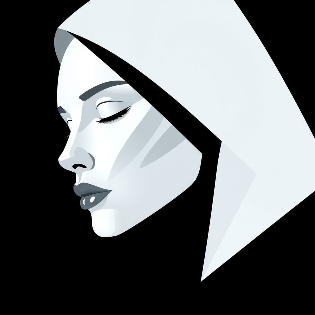 Abstract Woman Portrait in Suprematist Style