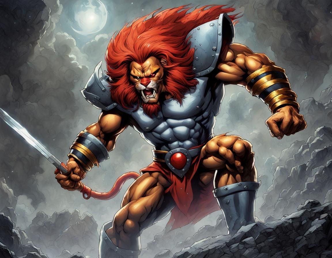 Lion-O Battles Mumm-Ra: Jim Lee Comic Art