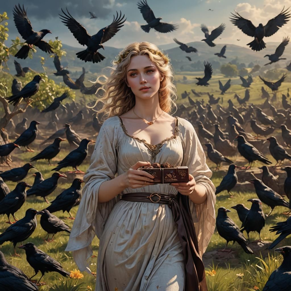 Aphrodite with Chocolate Bar, Matte Painting