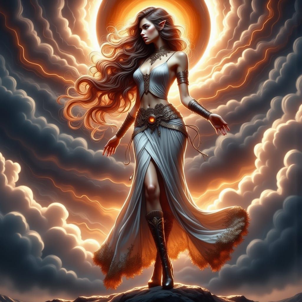 Jupiter Goddess in Anime Style Digital Art