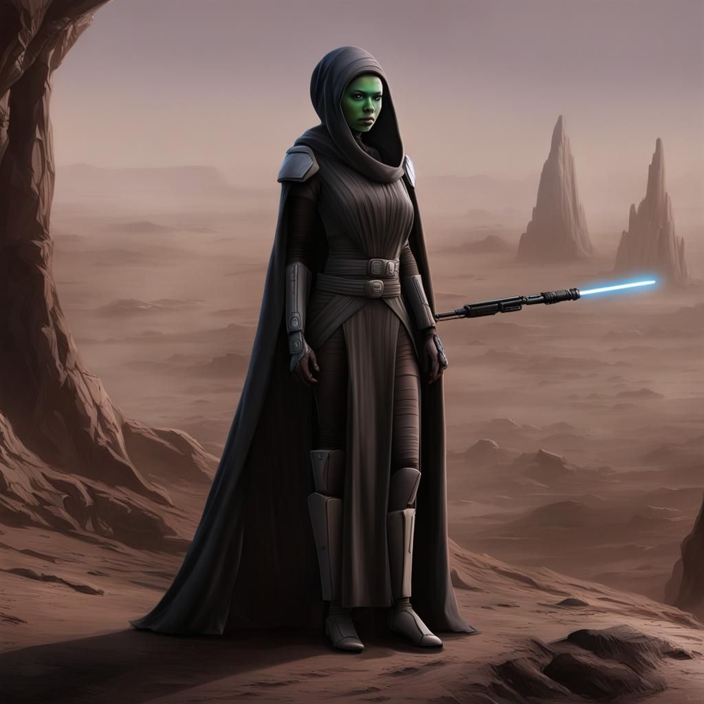 Forgotten Jedi Sentinel: Detailed Matte Painting