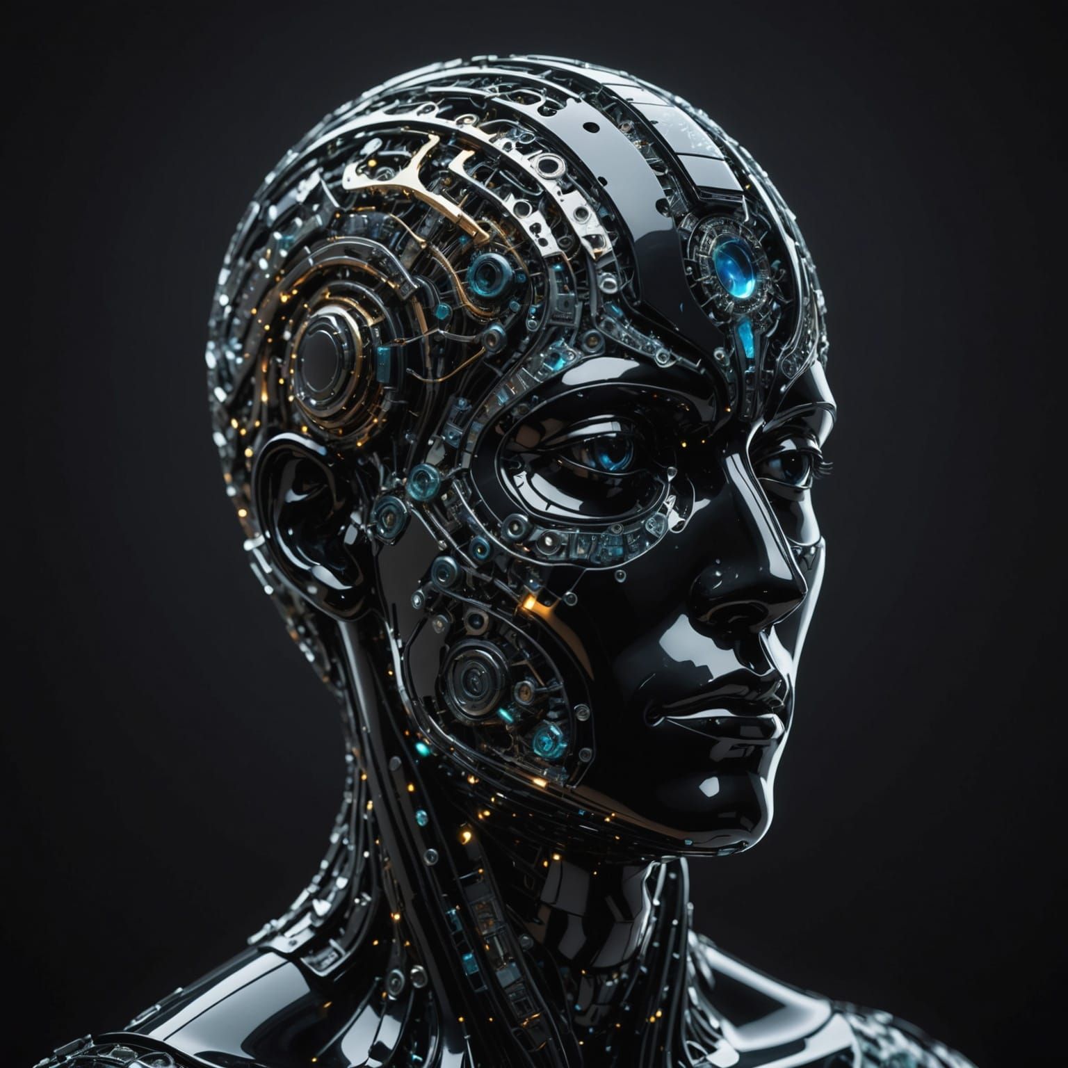 Obsidian Circuit Head in Radiant Void