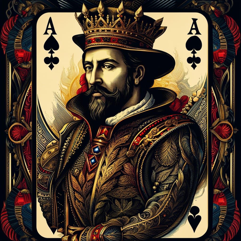 King of Spades Playing Card in 8K
