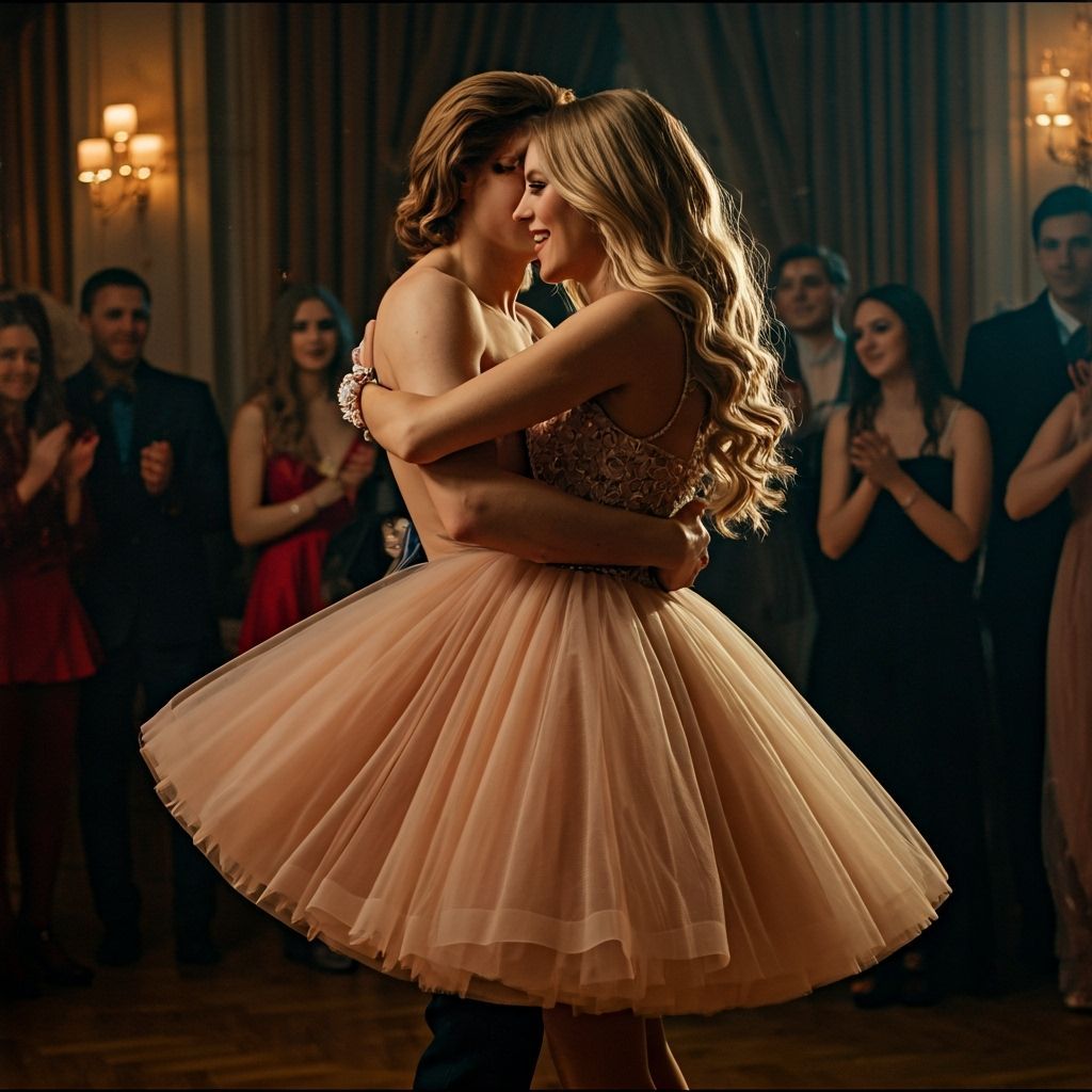 Crossdressing Dancer in Pink Minidress at Party