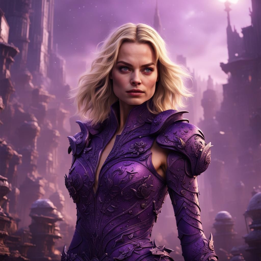 Purple Woman: Detailed Fantasy Concept Art in 8k