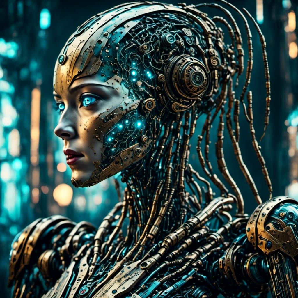 <lora:Cyberdroid:1.0> <lora:Android:1.0> A replicant cyberpunk android more human than a human cyberpunk 2099 blade runn...