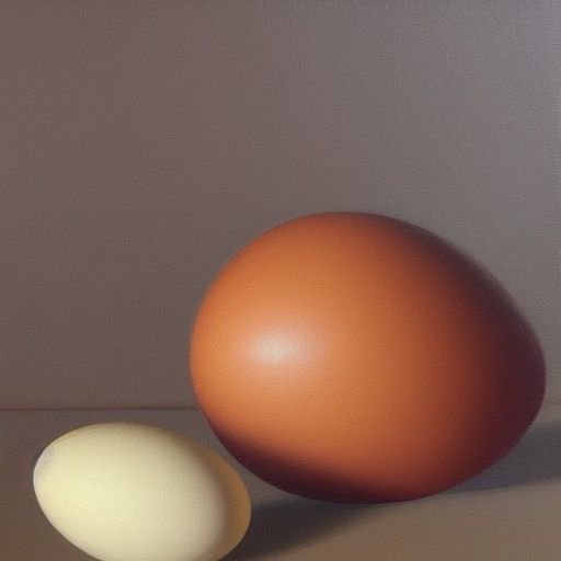 Egg as Oil Painting in Realist Style