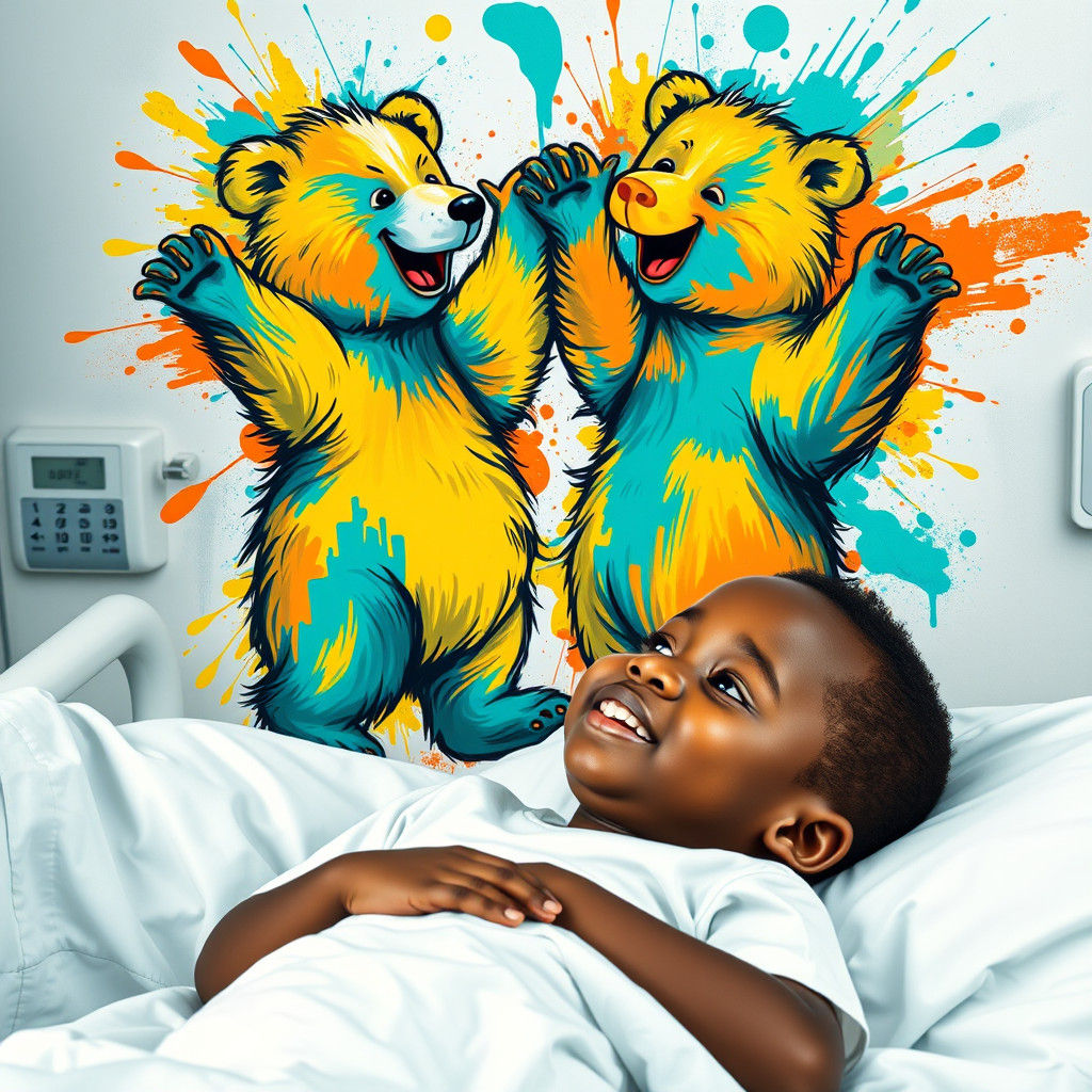 Joyful Bears Mural Brightens Hospital Room in Splash Art Sty...