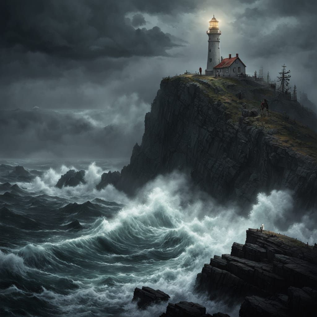 Lighthouse Guiding Ships Through Stormy Waters