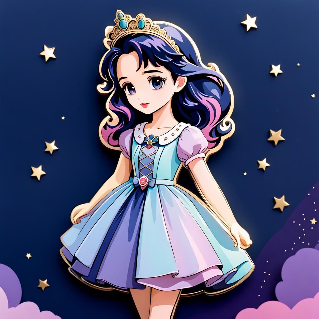 Twilight Fairytale Dress Enamel Pin Design