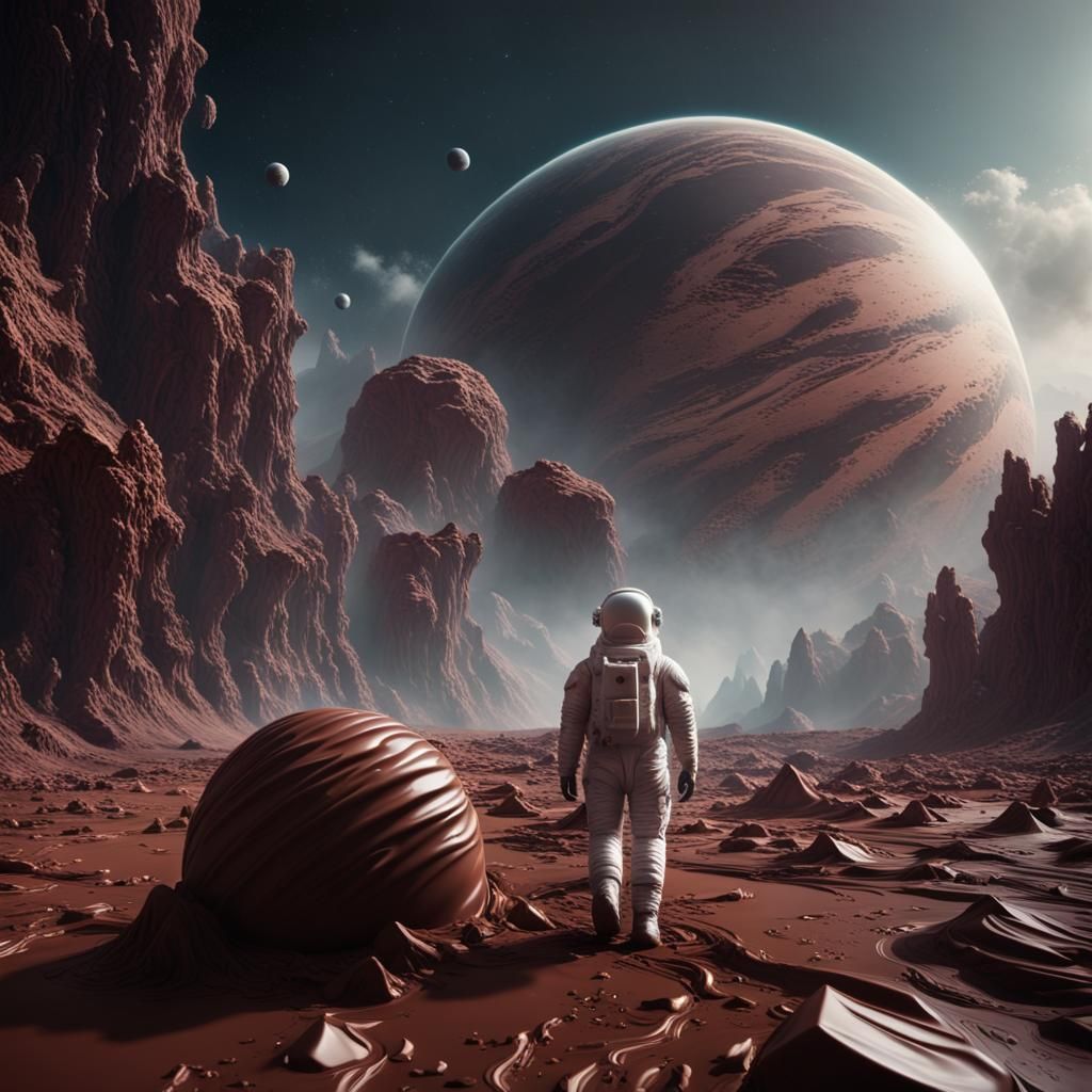 Astronaut on a Chocolate Planetscape